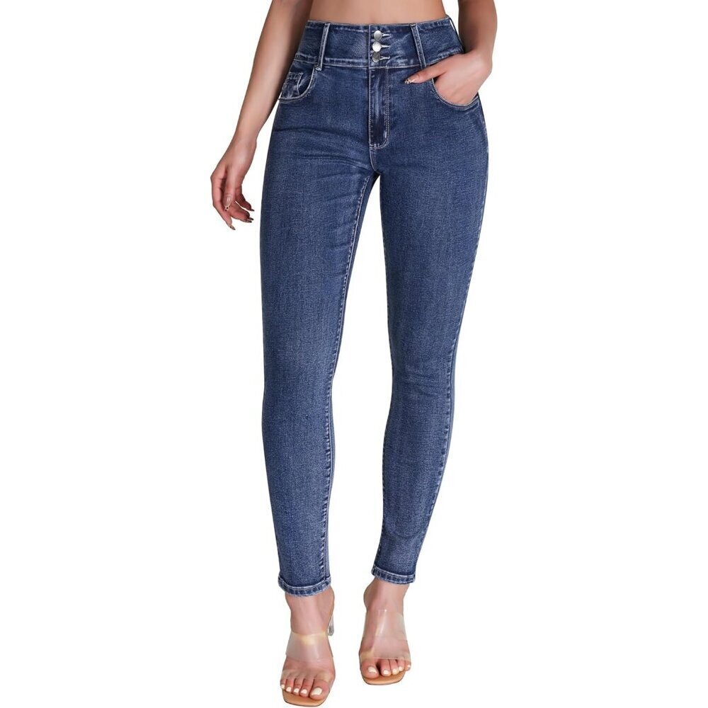Women’s High Waisted Stretch Skinny Curvy Jeans Tummy Control Jeggings